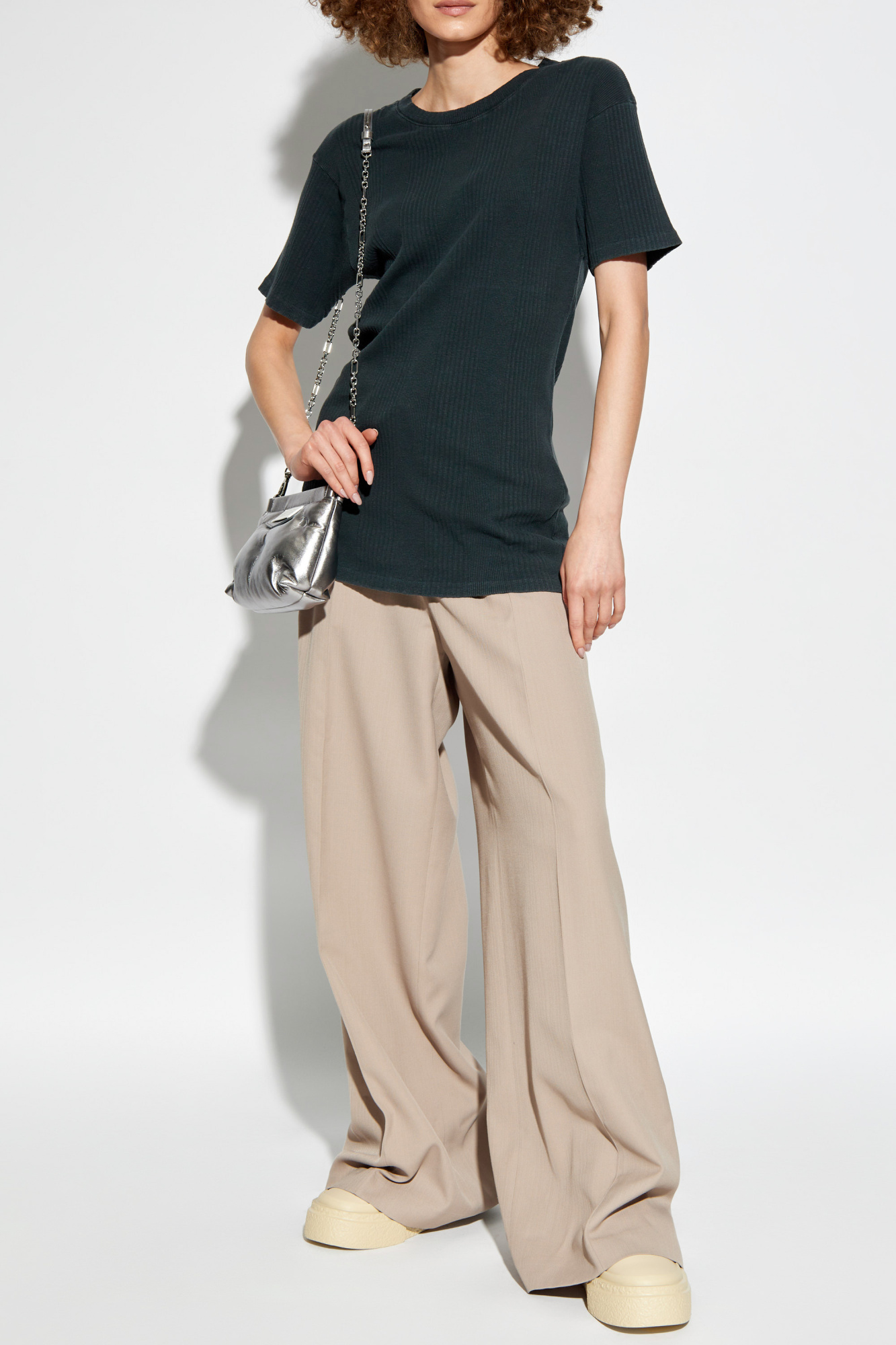 Tシャツ・カットソー Maison Margiela T-Shirt With Ribbed Fabric Maison Margiela T-shirt With Ribbed Fabric In Black | ModeSens